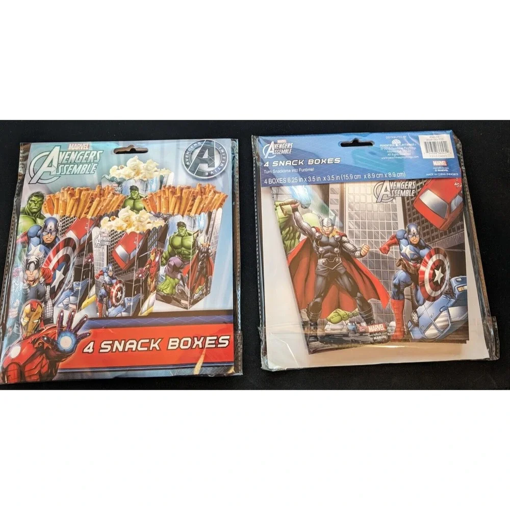 Marvel Avengers Assemble Party Popcorn Snack Boxes 4 pk Hulk Iron Man 2 Packages